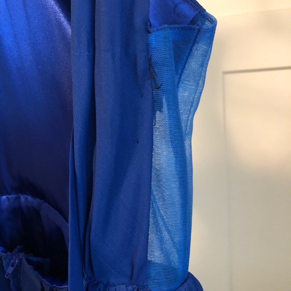 Custom made royal blue floor length gown never worn - Picture 5 of 7